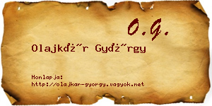 Olajkár György névjegykártya